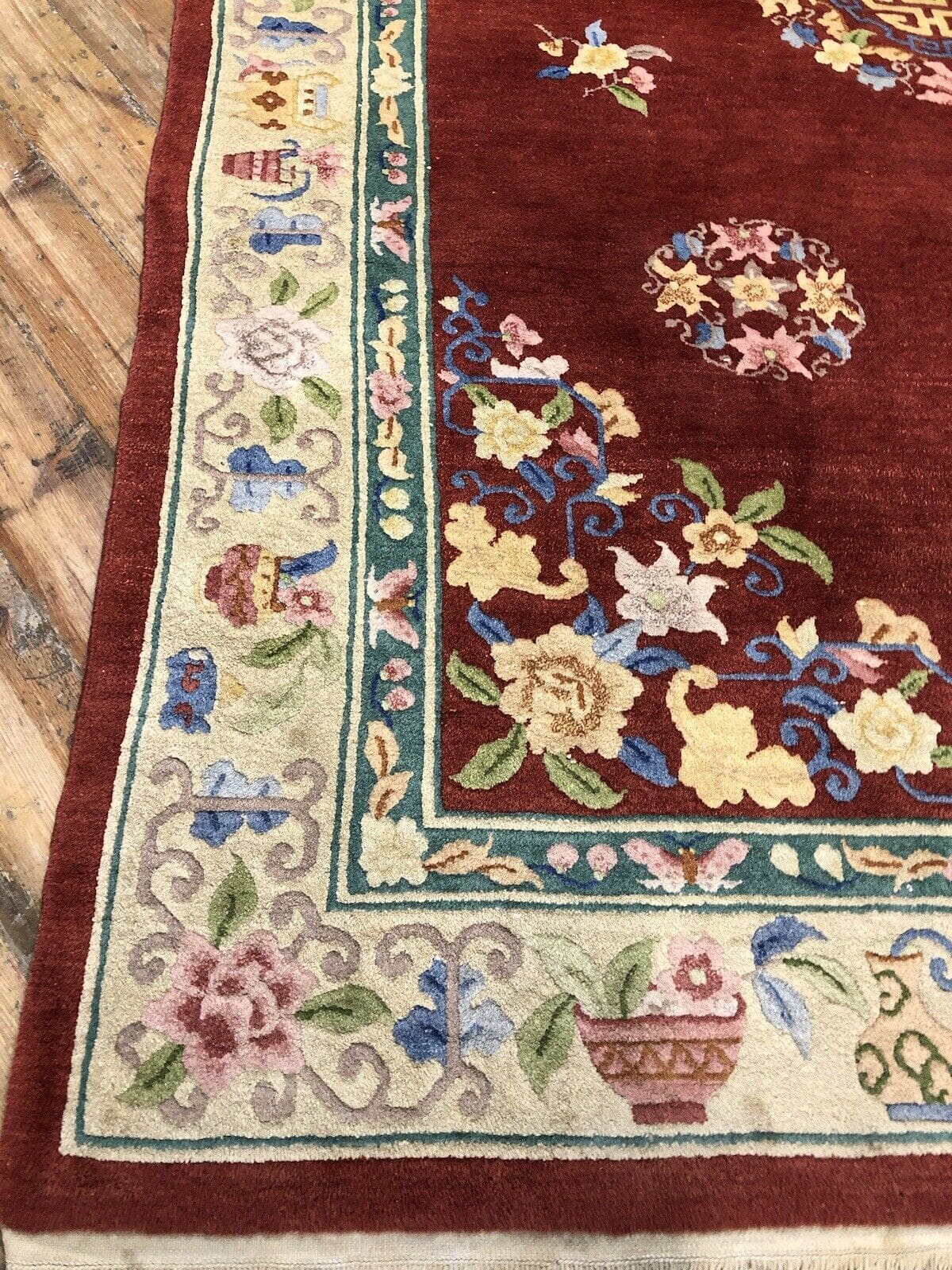 antiker-peking-perserteppich-290x190-cm-handgeknupft-top-zustand-gobelin-6 Orientteppich Peking 290x190 cm handgeknüpft