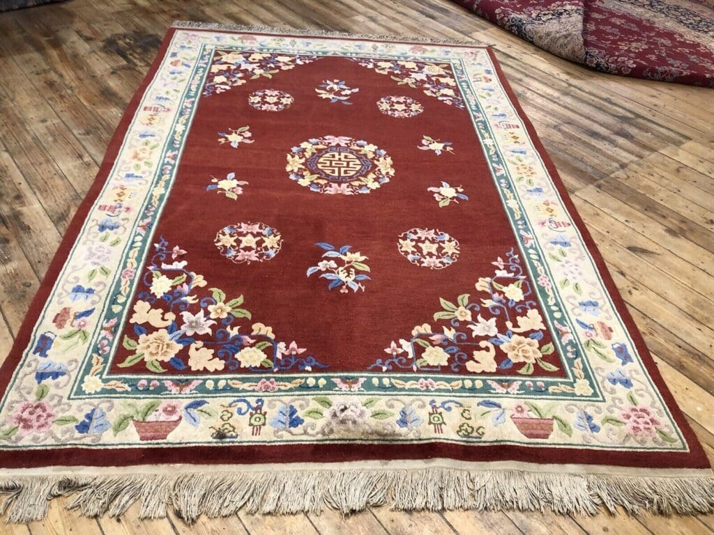 antiker-peking-perserteppich-290x190-cm-handgeknupft-top-zustand-gobelin-8 Orientteppich Peking 290x190 cm handgeknüpft