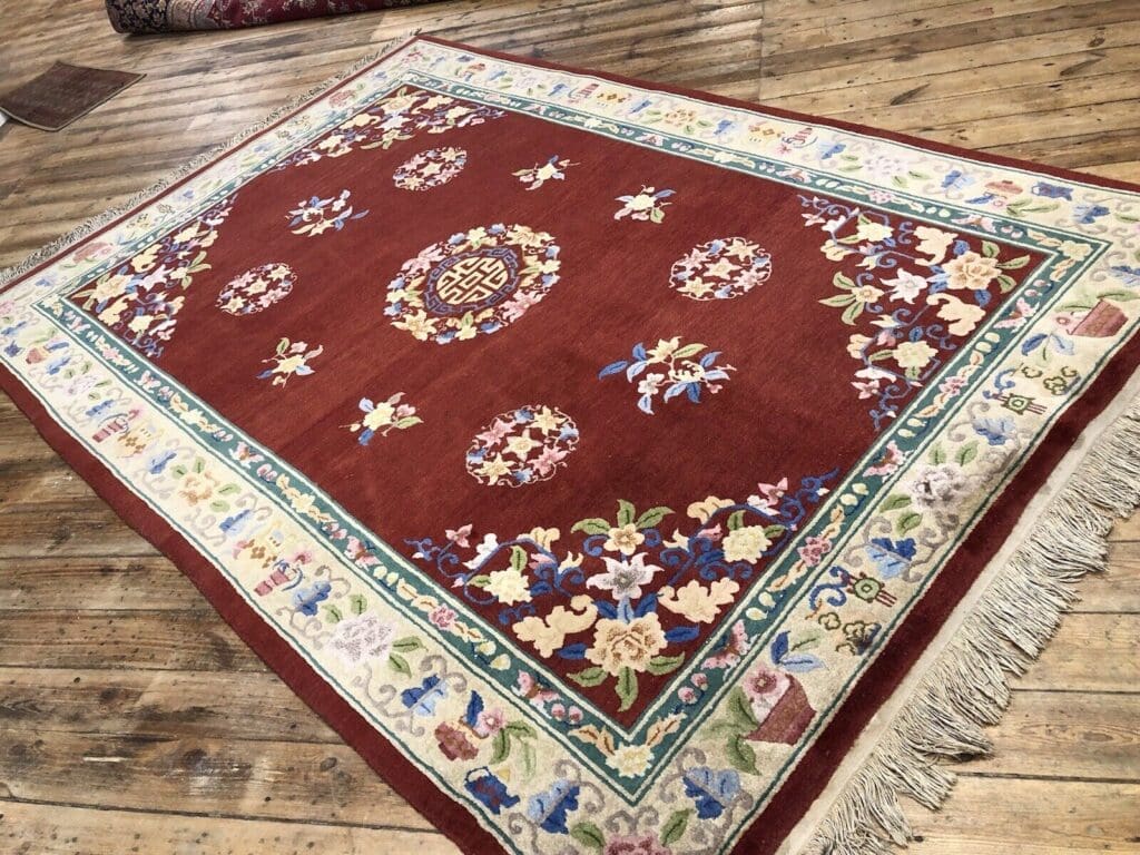 antiker-peking-perserteppich-290x190-cm-handgeknupft-top-zustand-gobelin-9 Orientteppich Peking 290x190 cm handgeknüpft