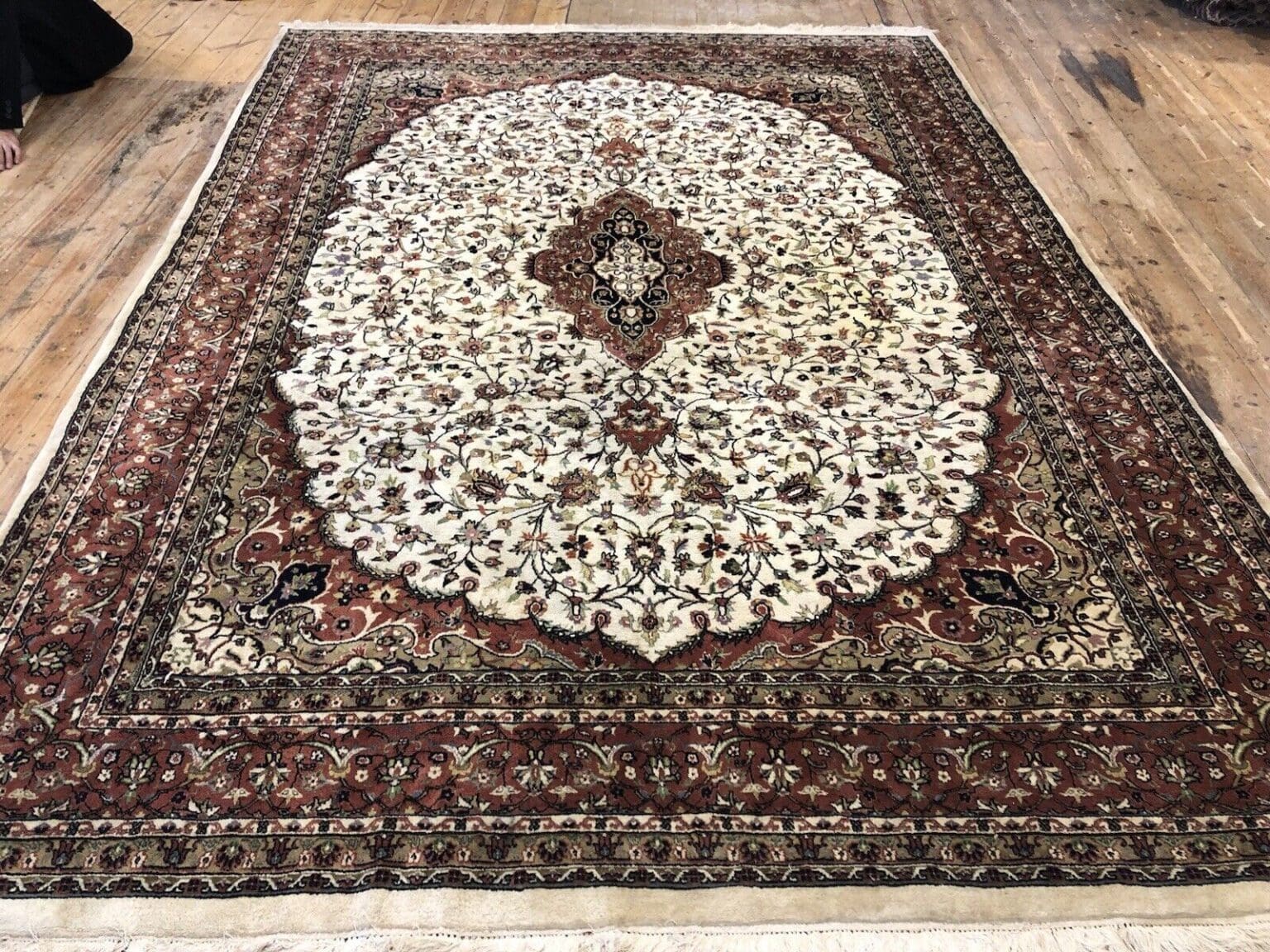 exquisiter-bijar-teppich-in-beige-250-x-350-cm-450000-knoten-aus-100-1-4 Perserteppich Bijar 250 x 350 cm Schurwolle handgeknüpft