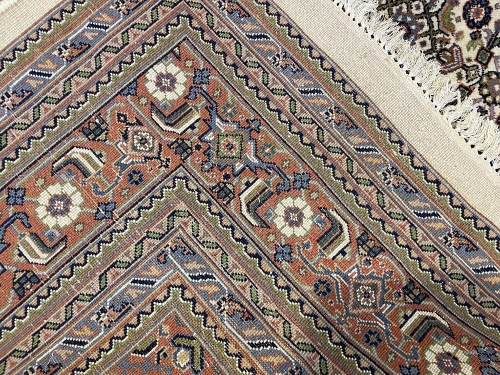 perserteppich-300x250-cm-400000-knoten-m-beige-mit-floralen-elementen-8 Perserteppich Bijar 300x250 cm handgeknüpft