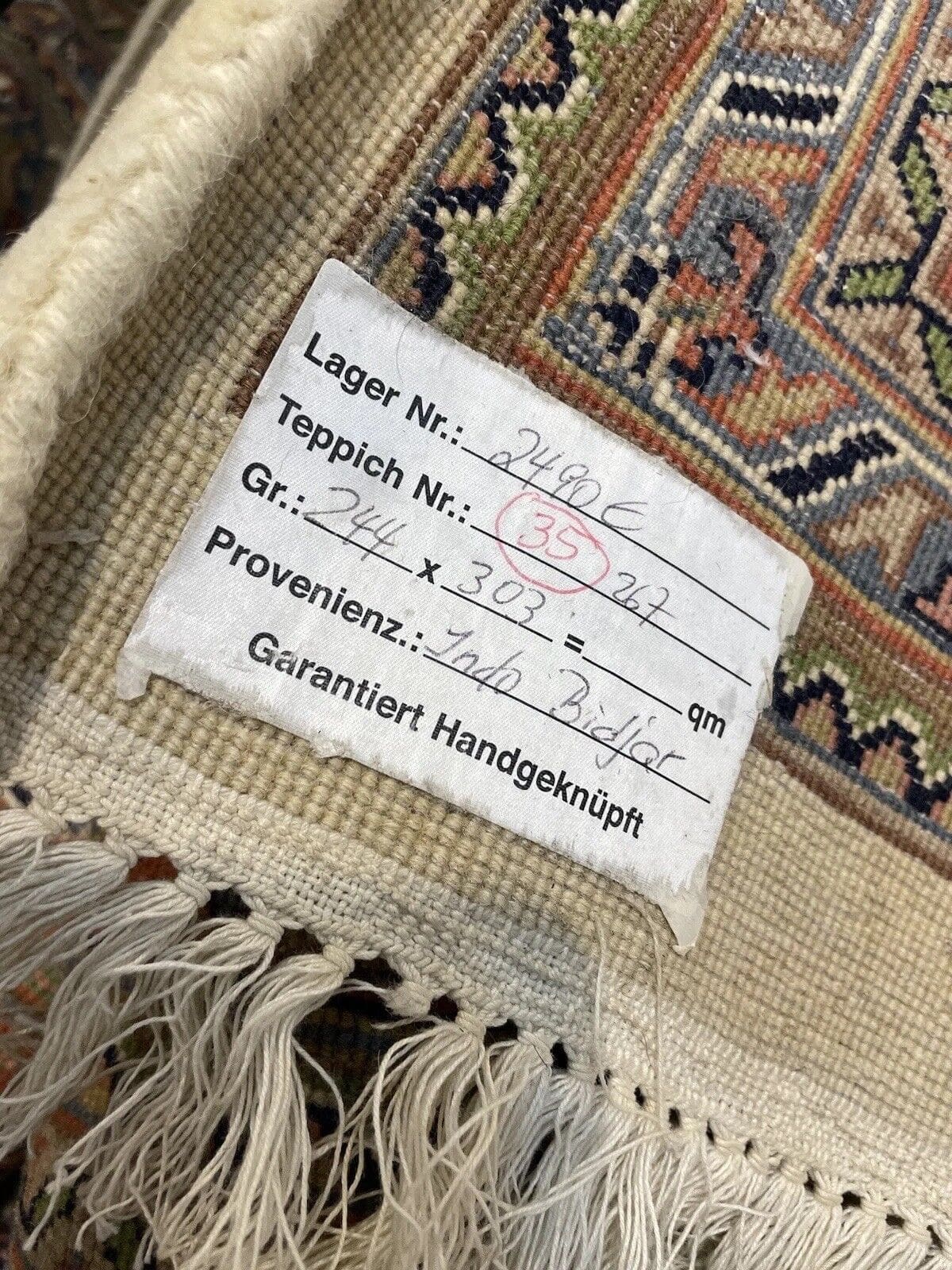 perserteppich-300x250-cm-400000-knoten-m-beige-mit-floralen-elementen-9 Perserteppich Bijar 300x250 cm handgeknüpft
