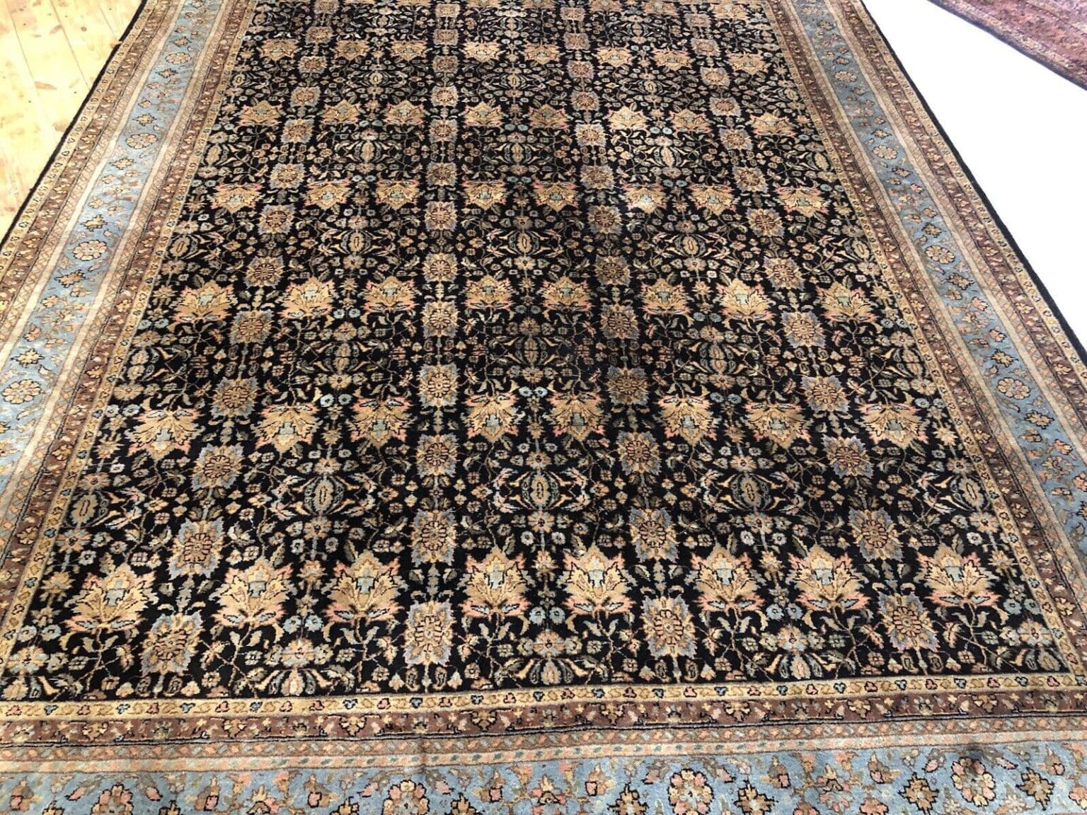exquisiter-bijar-perserteppich-350x250-cm-aus-reiner-schurwolle-blauer-4 Perserteppich Bijar 350 x 250 cm Schurwolle handgeknüpft