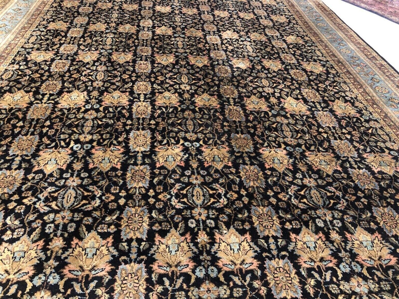 exquisiter-bijar-perserteppich-350x250-cm-aus-reiner-schurwolle-blauer-6 Perserteppich Bijar 350 x 250 cm Schurwolle handgeknüpft