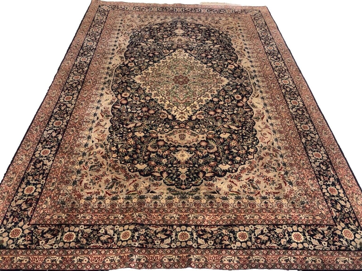 Orientteppich Kaschmir 296 x 206 cm Schurwolle handgeknüpft
