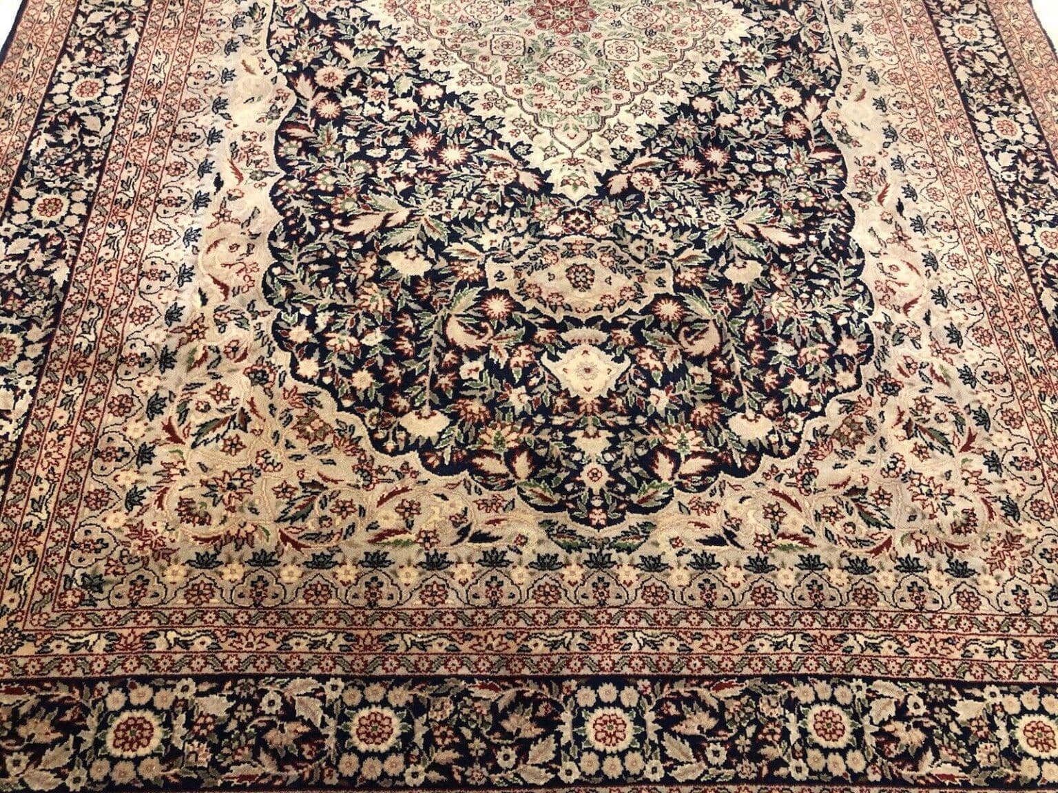 Orientteppich Kaschmir 296 x 206 cm Schurwolle handgeknüpft
