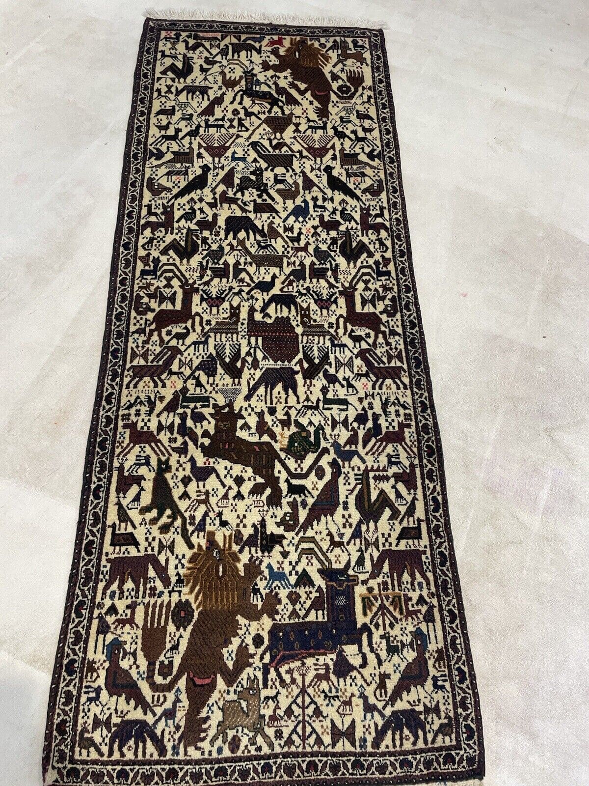 Perserteppich 210x77 cm Wolle handgeknüpft
