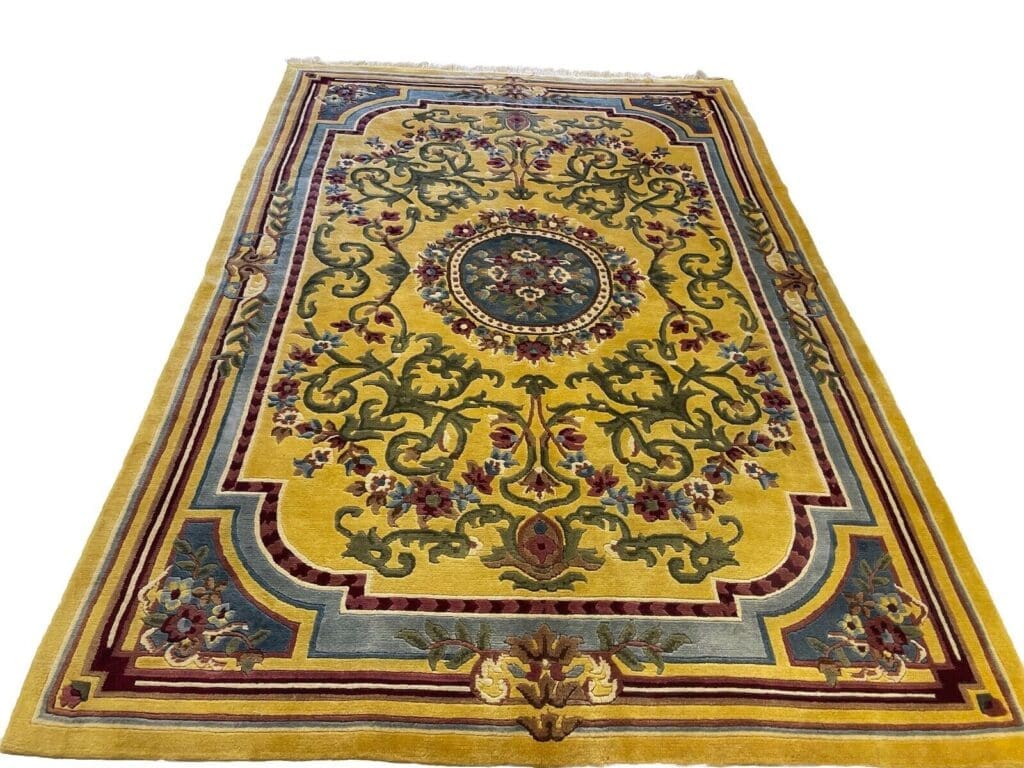 270x185cm-senffarbener-nepal-teppich-top-qualitat-aus-reiner-schurwolle-1-1 Orientteppich Nepal 270x185 cm Wolle handgeknüpft