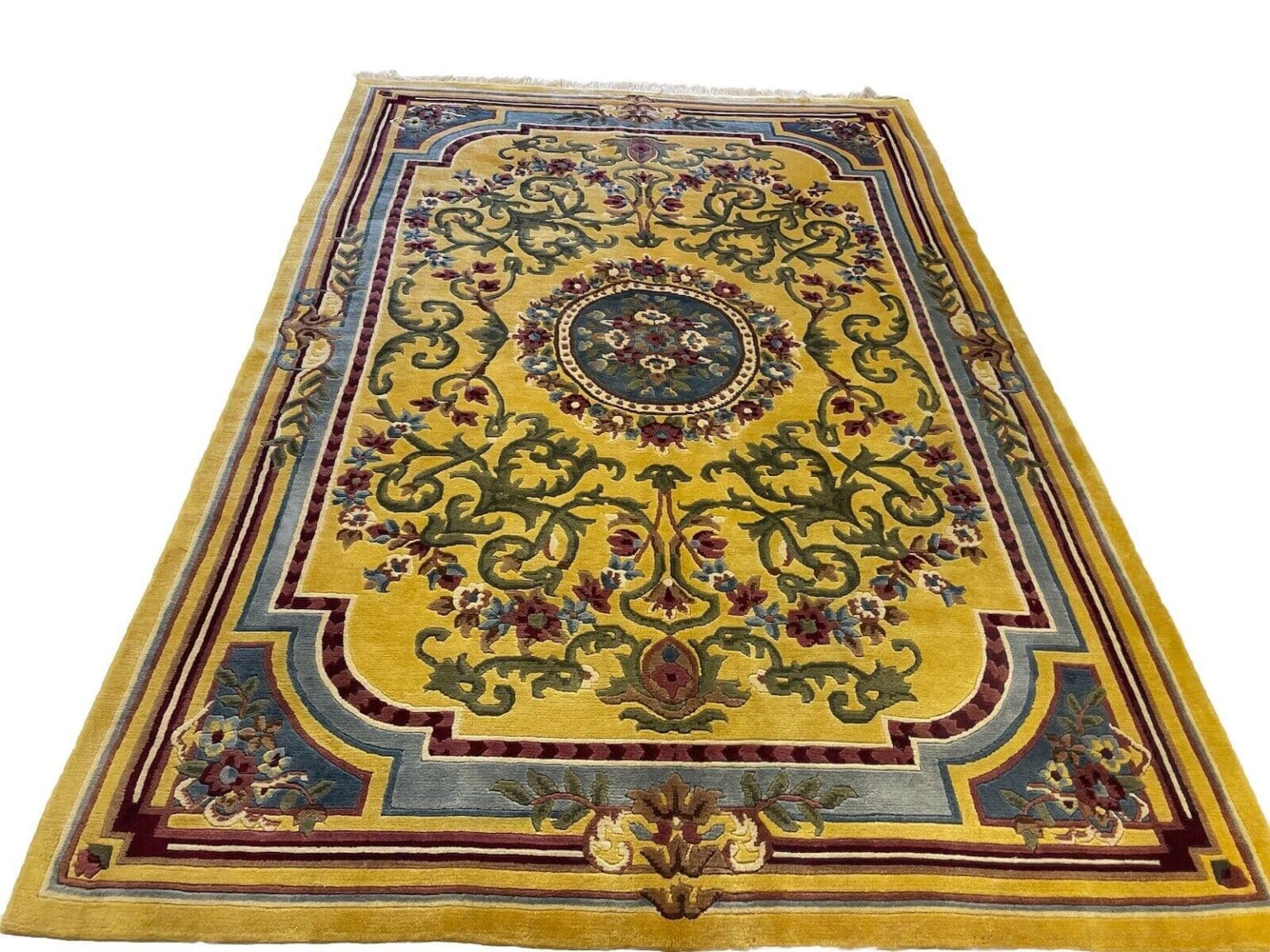 270x185cm-senffarbener-nepal-teppich-top-qualitat-aus-reiner-schurwolle-1-1 Orientteppich Nepal 270x185 cm Wolle handgeknüpft