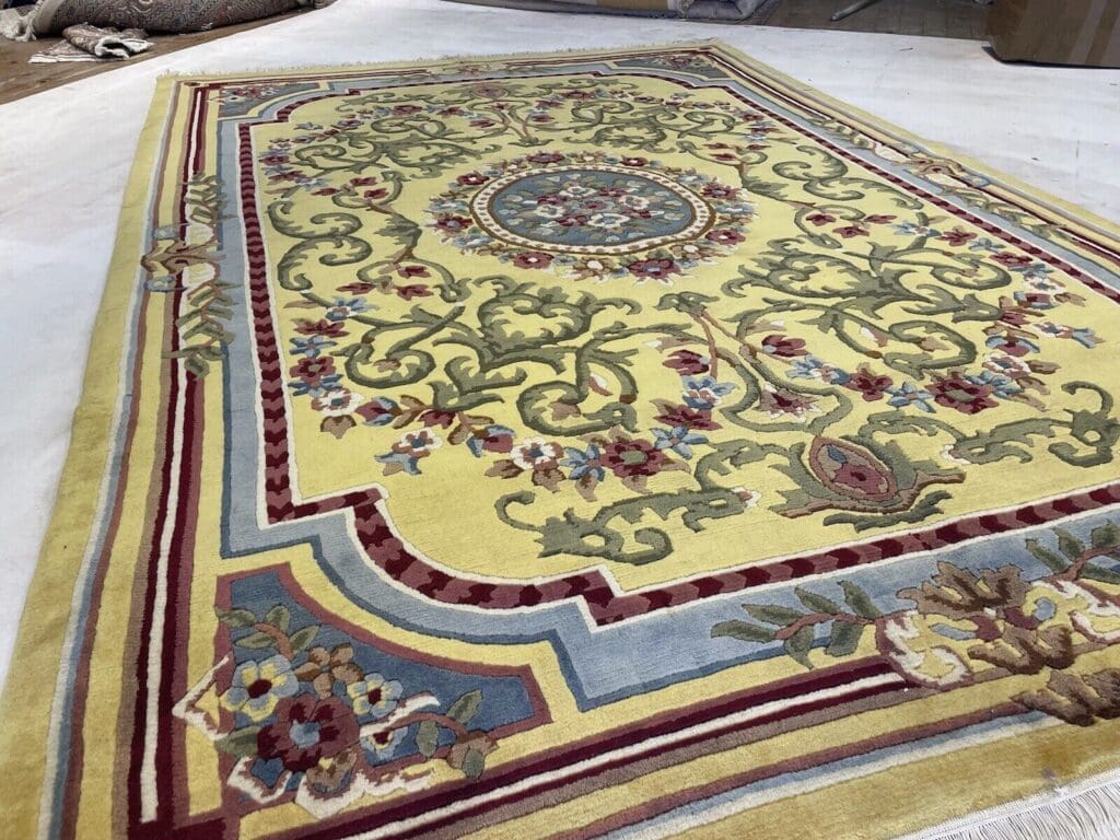 270x185cm-senffarbener-nepal-teppich-top-qualitat-aus-reiner-schurwolle-1-6 Orientteppich Nepal 270x185 cm Wolle handgeknüpft