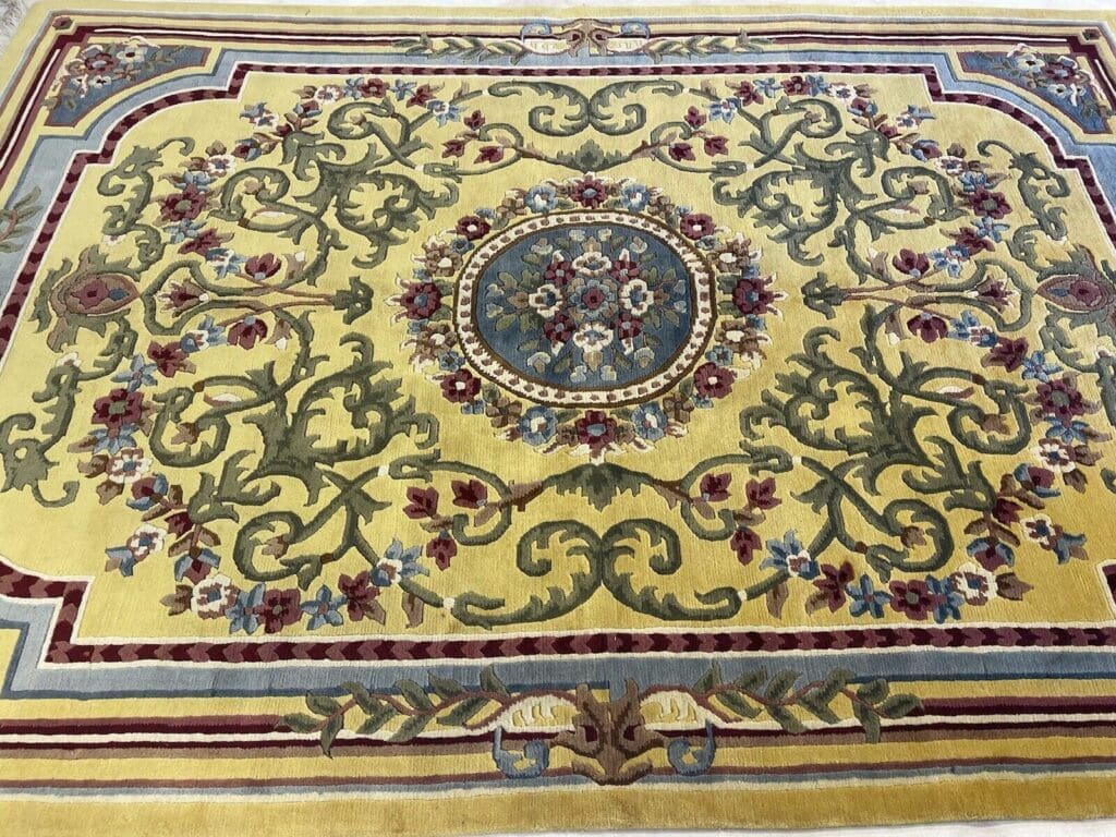 270x185cm-senffarbener-nepal-teppich-top-qualitat-aus-reiner-schurwolle-1-7 Orientteppich Nepal 270x185 cm Wolle handgeknüpft