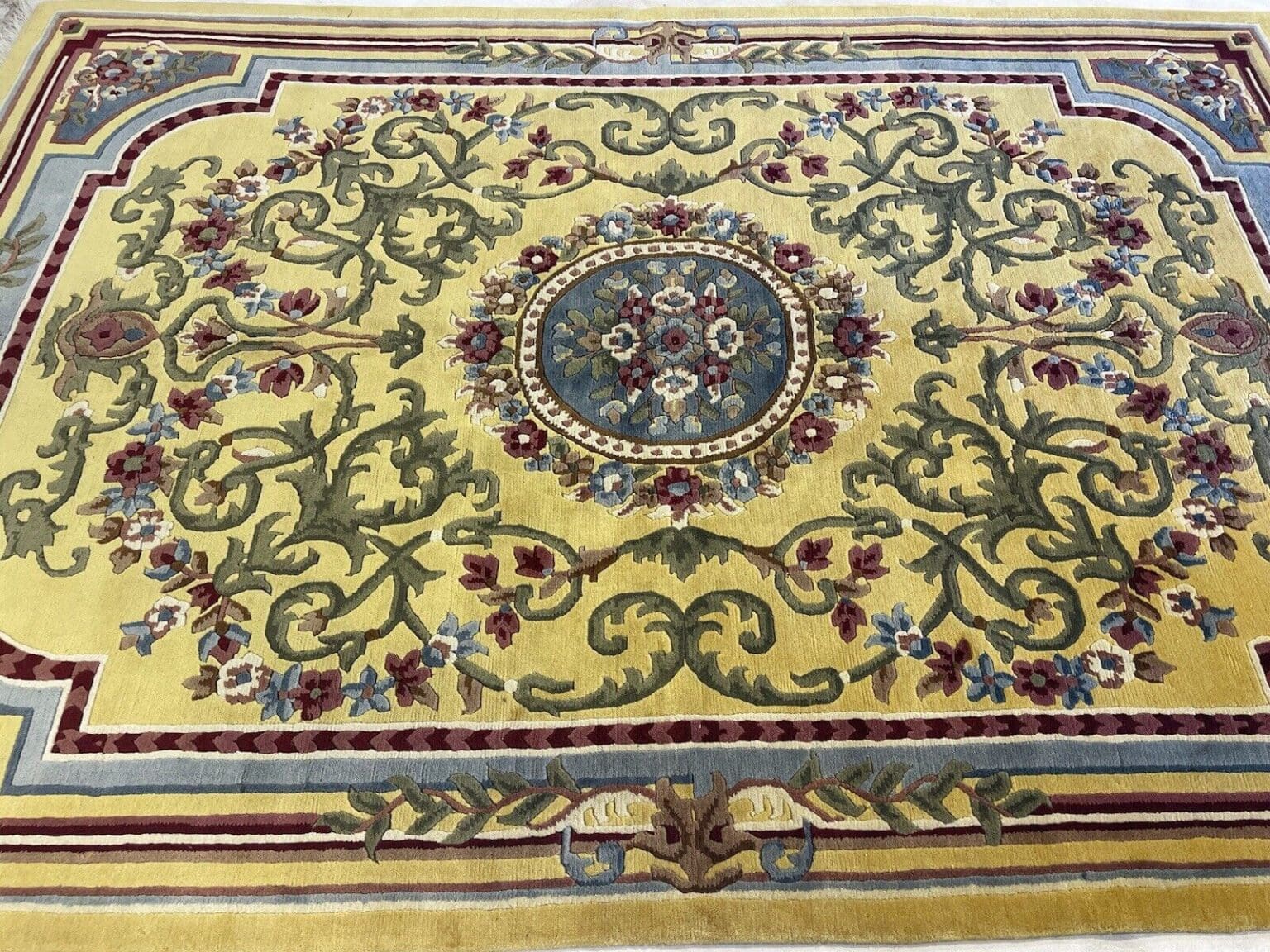 270x185cm-senffarbener-nepal-teppich-top-qualitat-aus-reiner-schurwolle-1-7 Orientteppich Nepal 270x185 cm Wolle handgeknüpft
