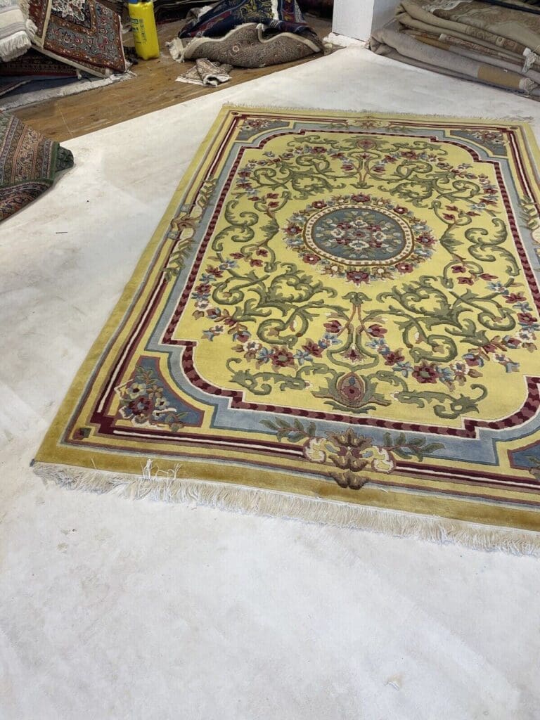 270x185cm-senffarbener-nepal-teppich-top-qualitat-aus-reiner-schurwolle-1-9 Orientteppich Nepal 270x185 cm Wolle handgeknüpft