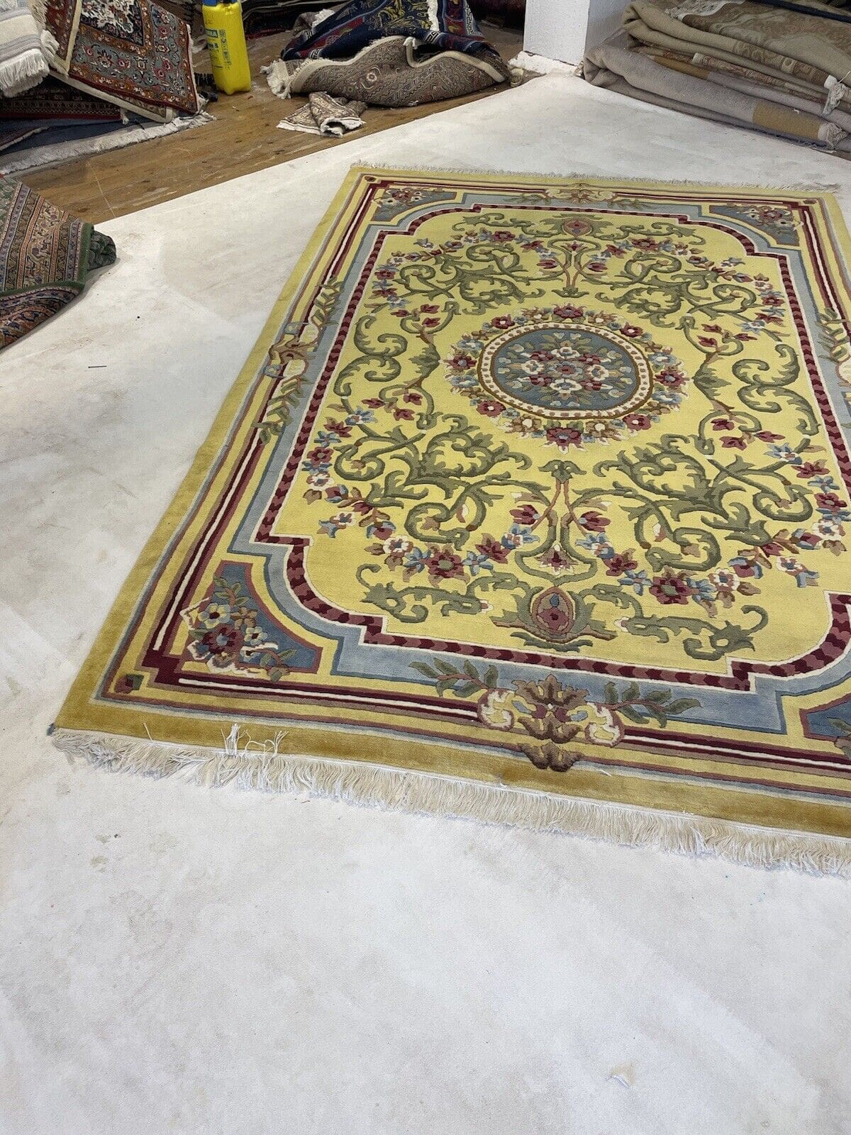 270x185cm-senffarbener-nepal-teppich-top-qualitat-aus-reiner-schurwolle-1-9 Orientteppich Nepal 270x185 cm Wolle handgeknüpft