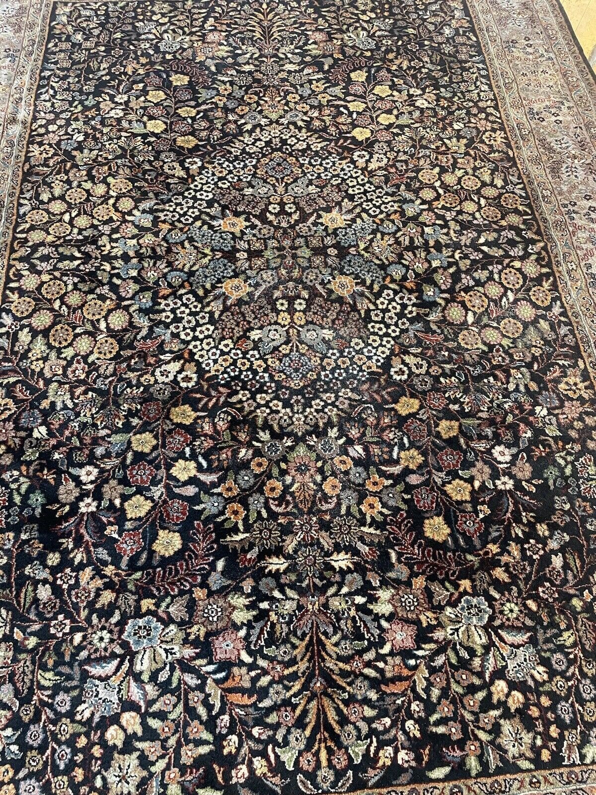 Orientteppich Kaschmir 296 x 206 cm Schurwolle handgeknüpft
