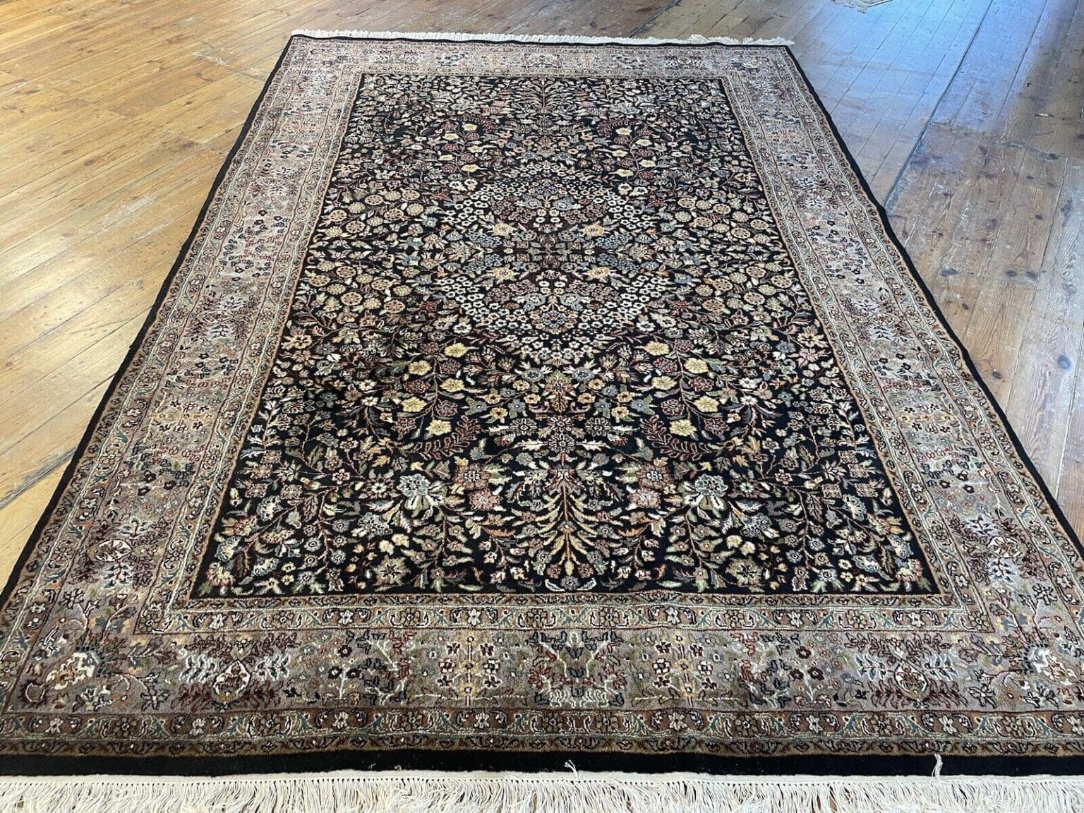 Orientteppich Kaschmir 296 x 206 cm Schurwolle handgeknüpft