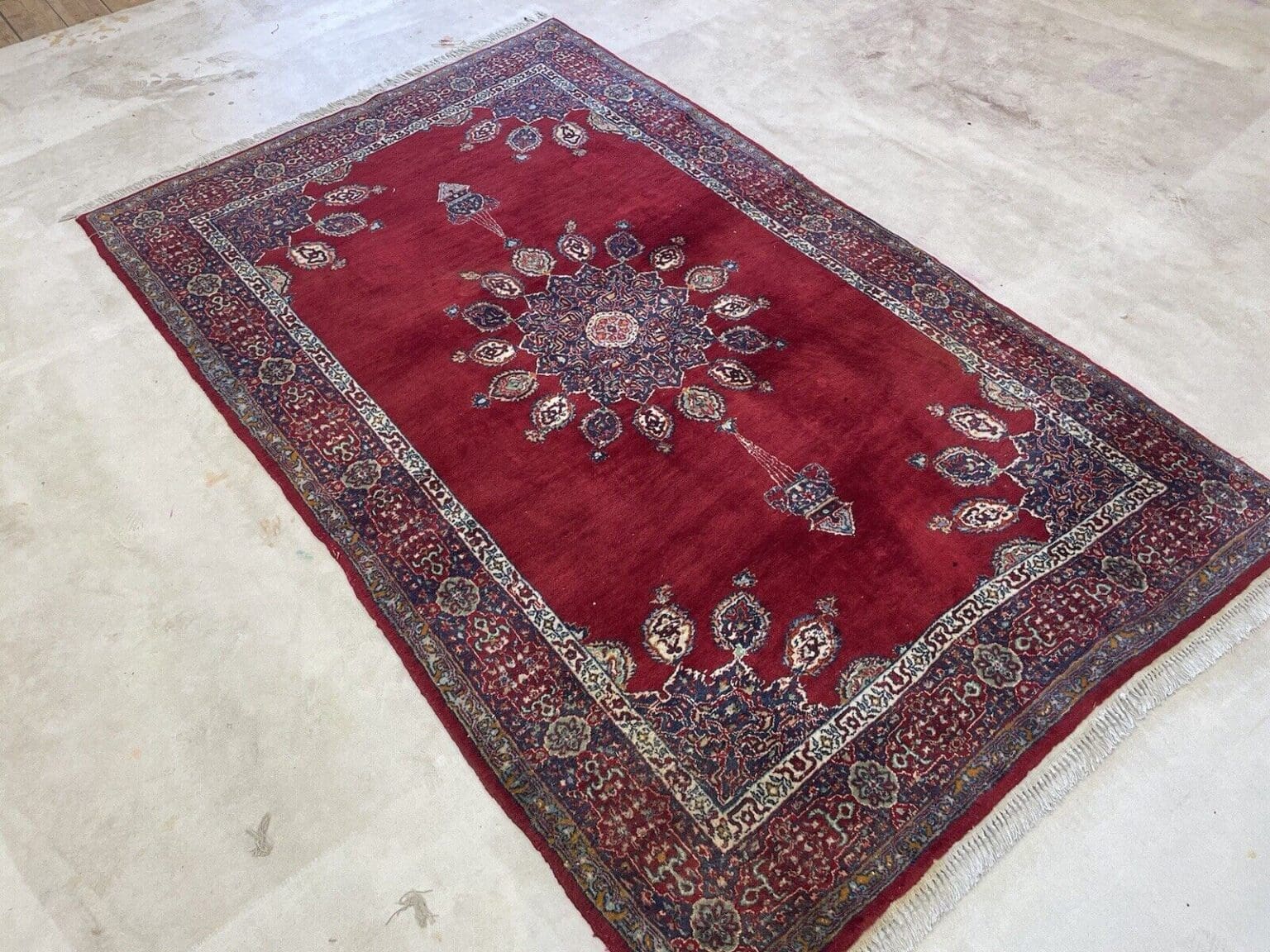 Orientteppich Kashmir 190 x 130 cm Wolle handgeknüpft