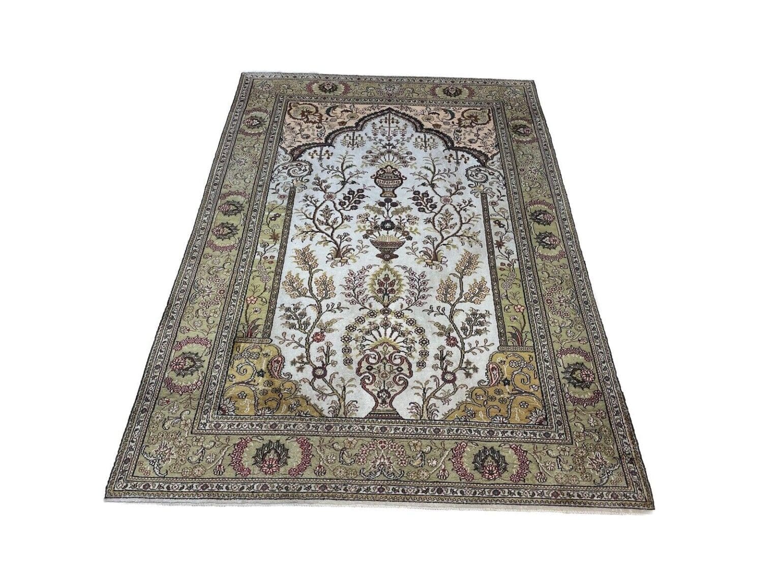 Perserteppich Kaschmir 180 x 120 cm Seide handgeknüpft
