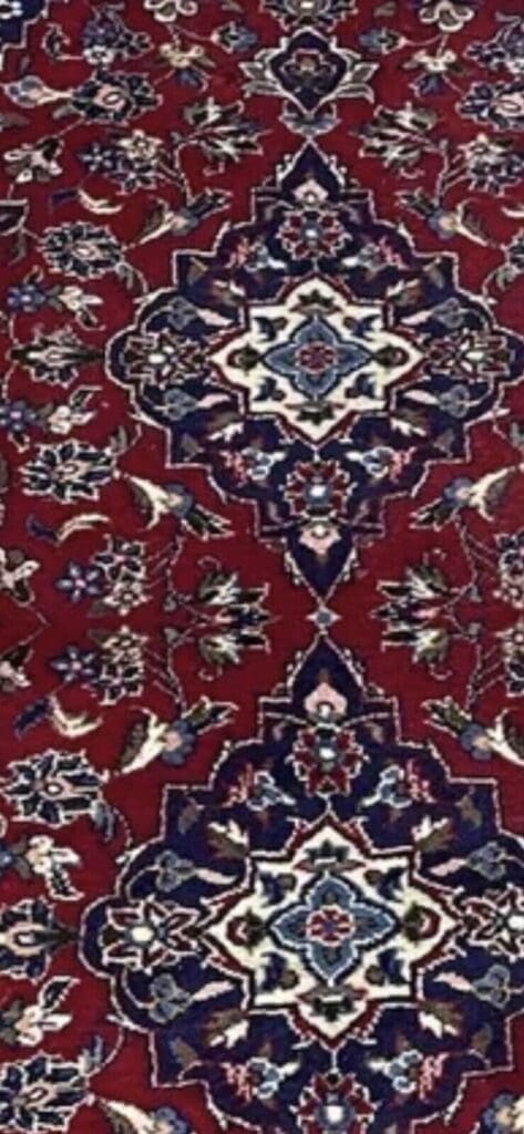 Perserteppich Kashan 200 x 90 cm Baumwolle handgeknüpft