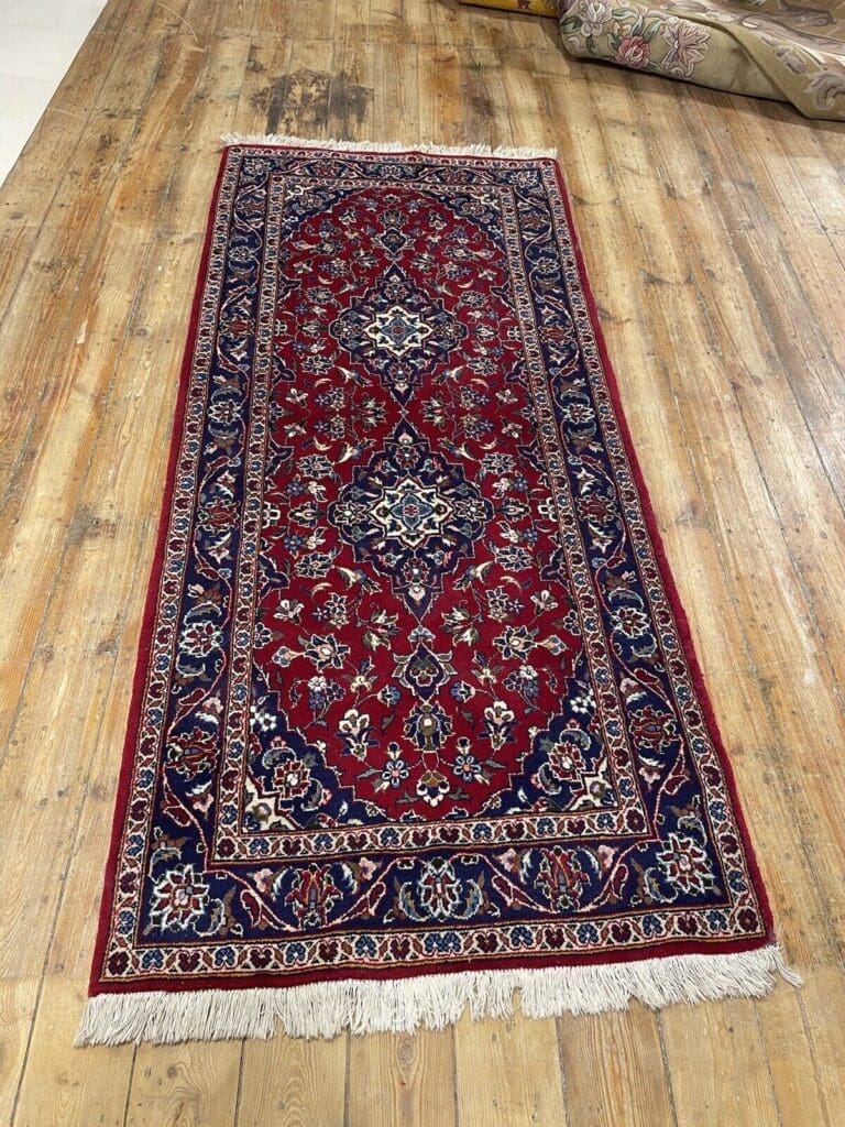 Perserteppich Kashan 200 x 90 cm Baumwolle handgeknüpft