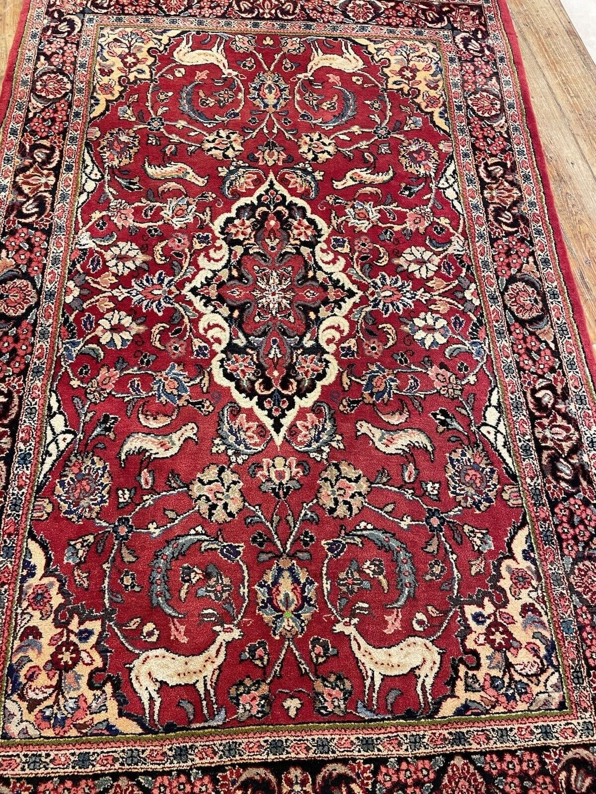 Perserteppich Sarough 200 x 120 cm Wolle handgeknüpft