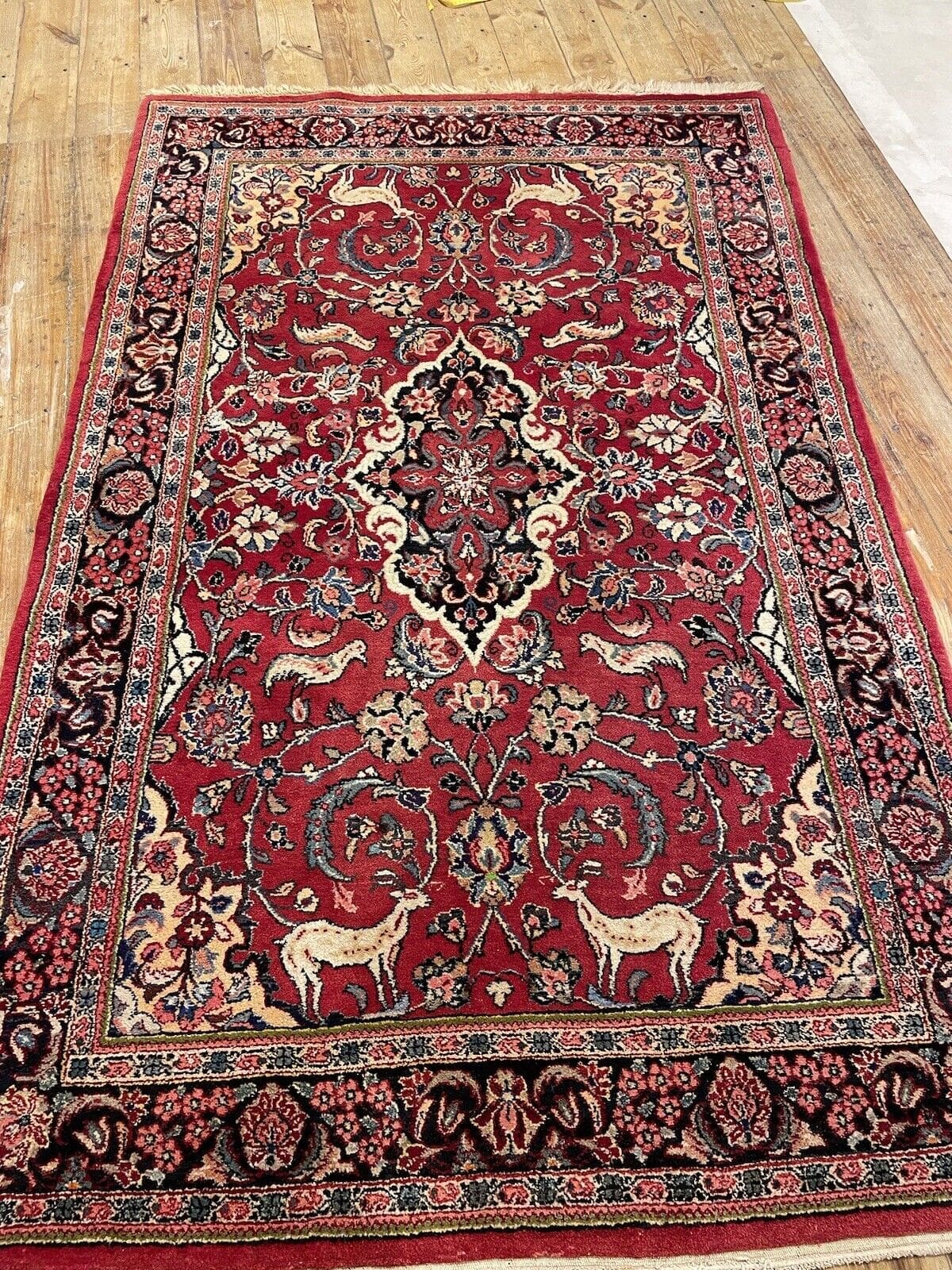Perserteppich Sarough 200 x 120 cm Wolle handgeknüpft