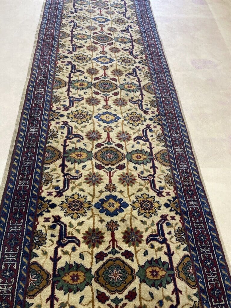 Orientteppich 343x95 cm Schurwolle handgeknüpft
