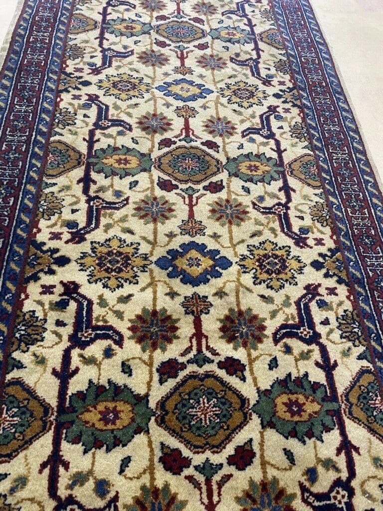 Orientteppich 343x95 cm Schurwolle handgeknüpft