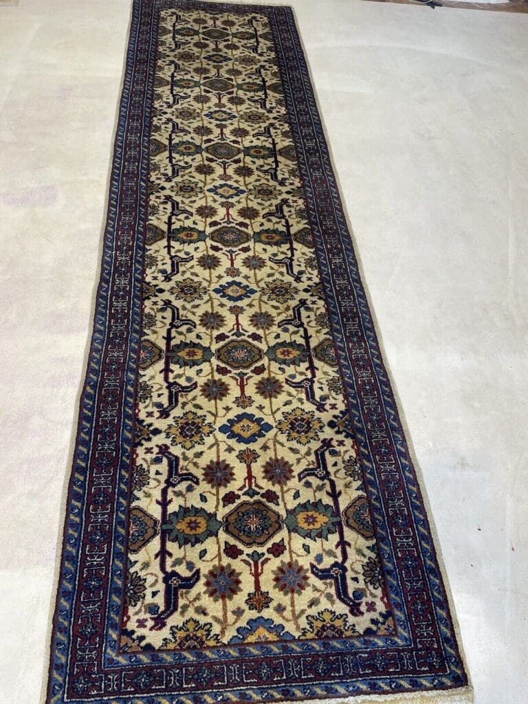 Orientteppich 343x95 cm Schurwolle handgeknüpft