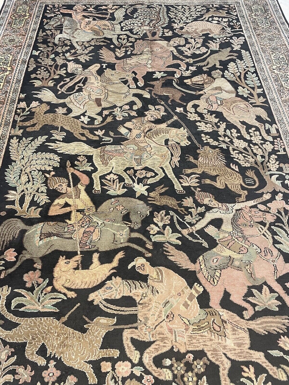 Orientteppich Kaschmir 270 x 185 cm Seide handgeknüpft