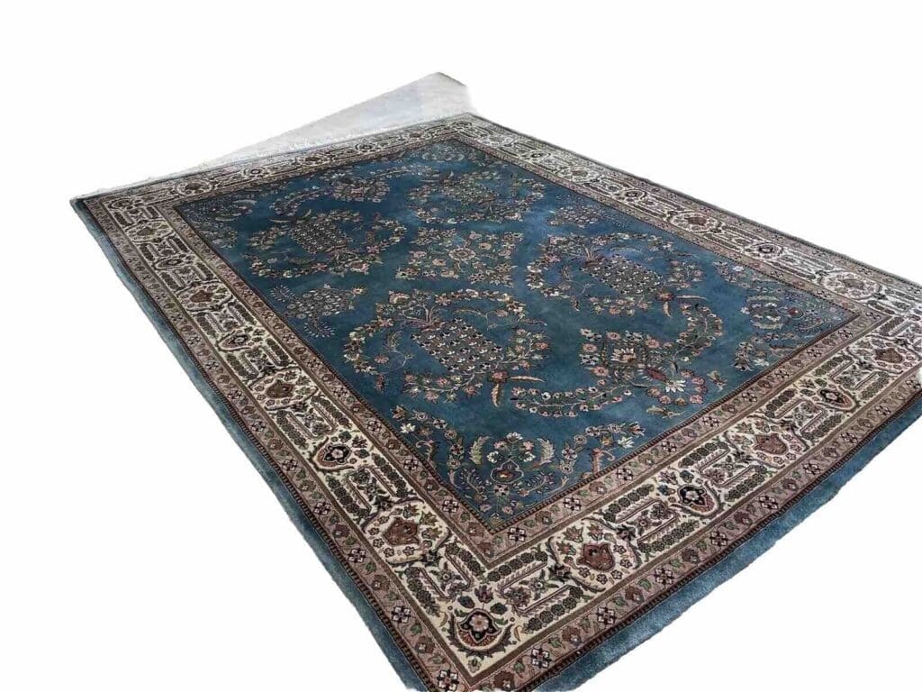 kaschmir-perserteppich-335x250-cm-hochwertige-schurwolle-blau-petrol-1-4 Perserteppich Kaschmir 335x250 cm Schurwolle handgeknüpft