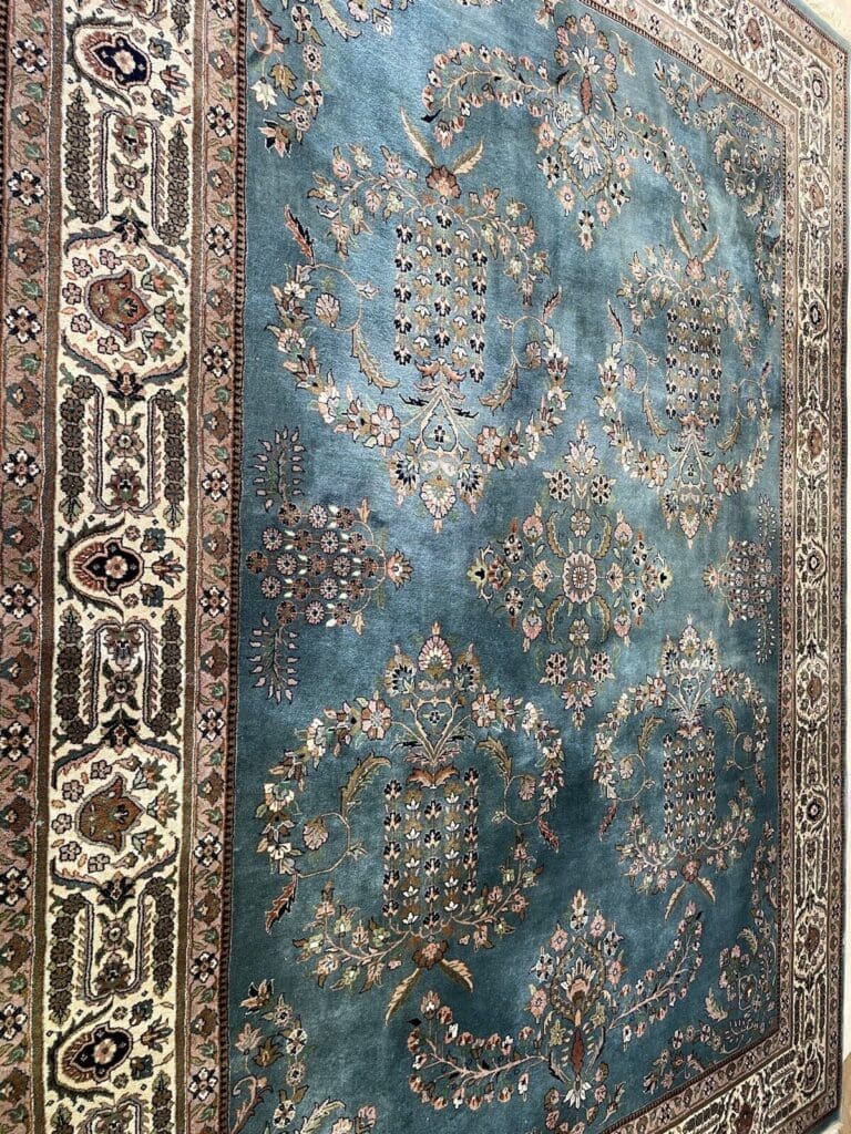 kaschmir-perserteppich-335x250-cm-hochwertige-schurwolle-blau-petrol-1-8 Perserteppich Kaschmir 335x250 cm Schurwolle handgeknüpft