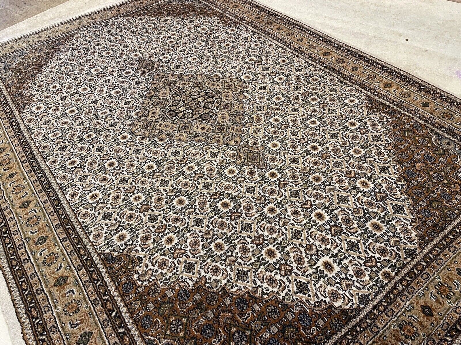 bijar-teppich-350x250-cm-12mm-florhohe-klassisches-herati-motiv-fur-6 Perserteppich Bijar 350 x 250 cm Wolle handgeknüpft