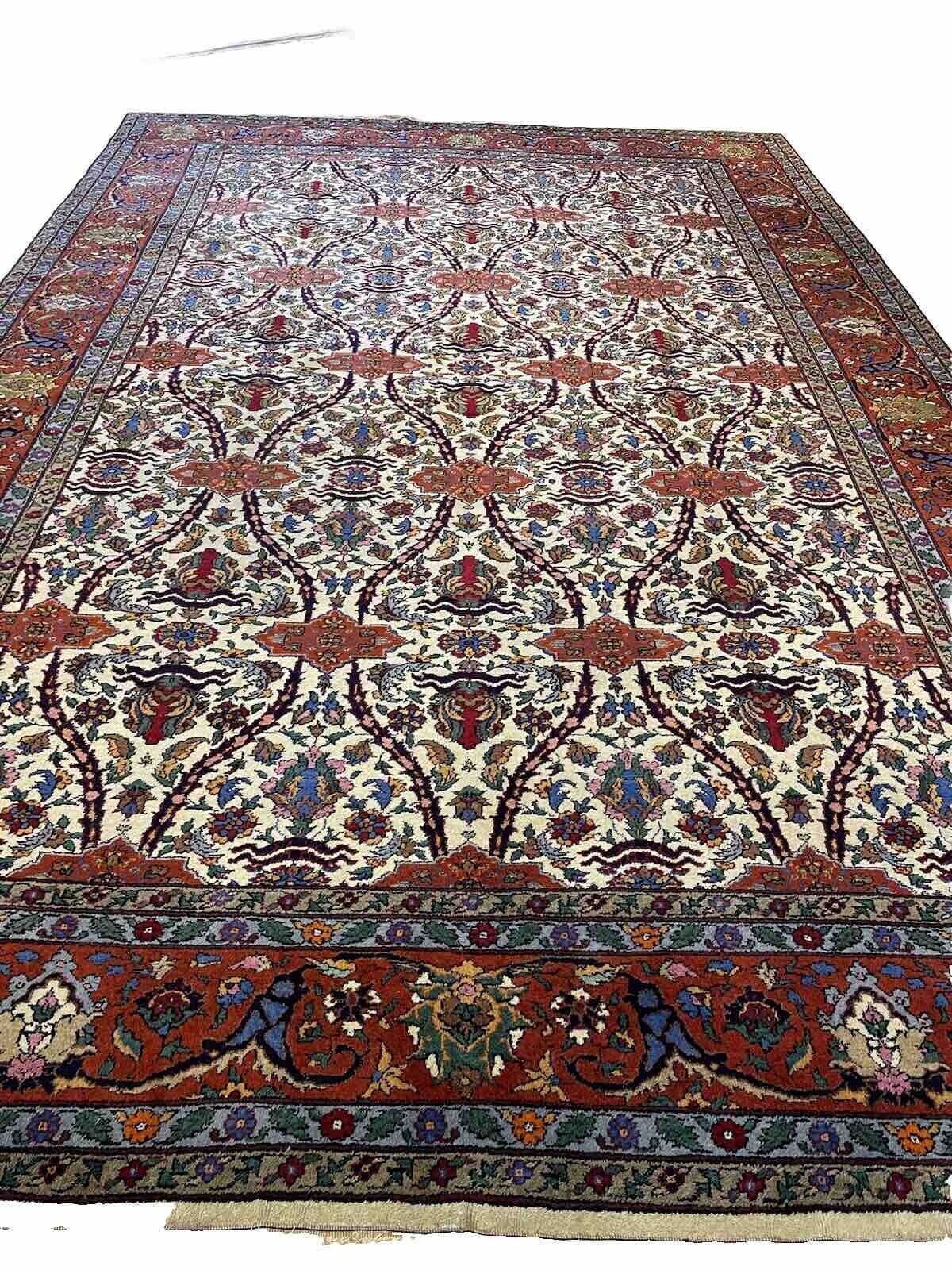 antiker-hochwertiger-perserteppich-maschad-420x290-cm-seltenes-design-mit-2 Perserteppich Maschad 420 x 290 cm Wolle handgeknüpft