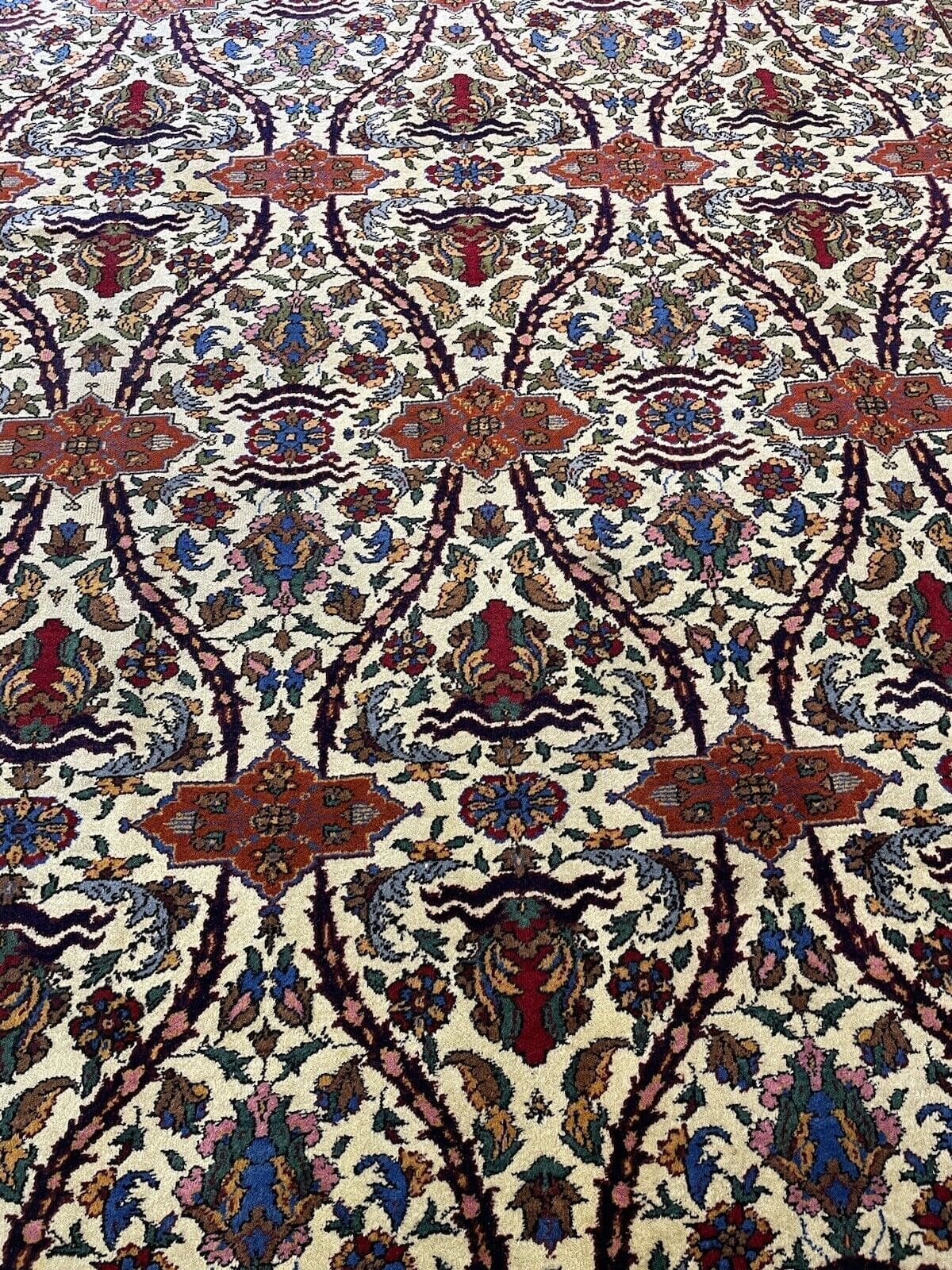 antiker-hochwertiger-perserteppich-maschad-420x290-cm-seltenes-design-mit-4 Perserteppich Maschad 420 x 290 cm Wolle handgeknüpft