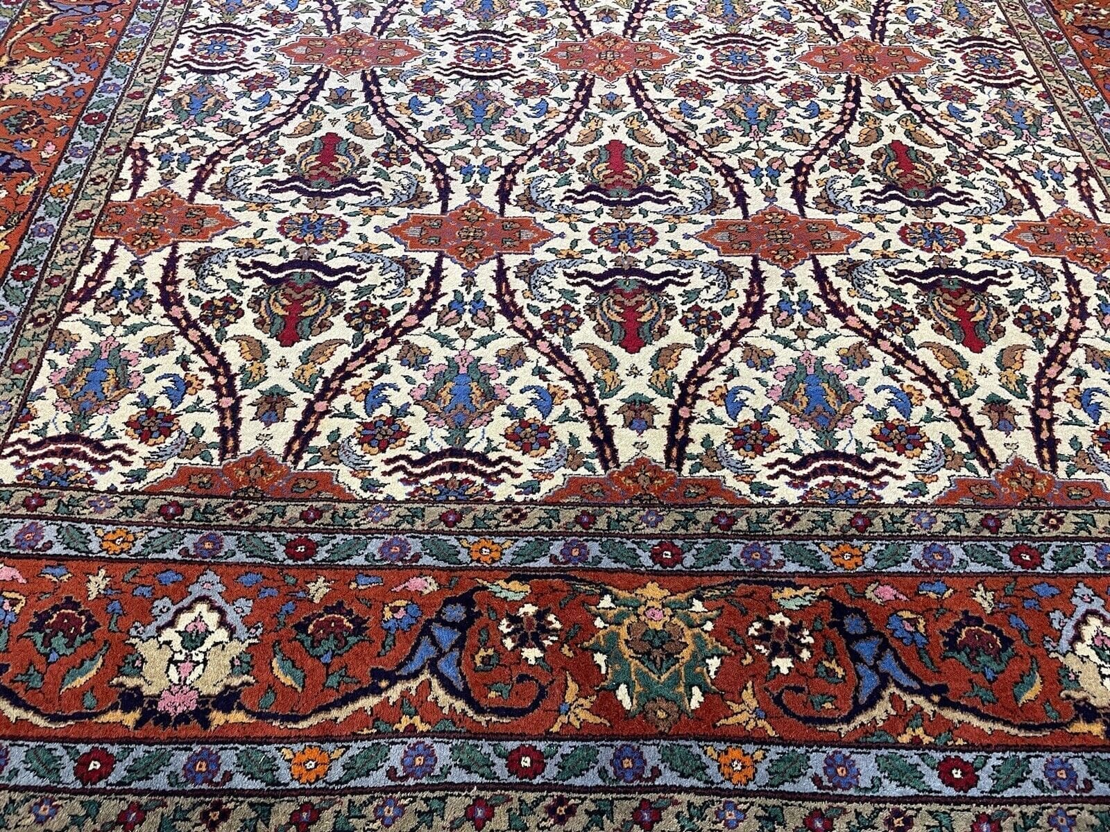 antiker-hochwertiger-perserteppich-maschad-420x290-cm-seltenes-design-mit-7 Perserteppich Maschad 420 x 290 cm Wolle handgeknüpft