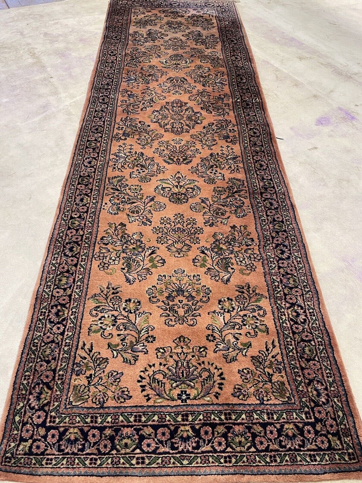 Perserteppich Sarough 300 x 95 cm Baumwolle handgeknüpft