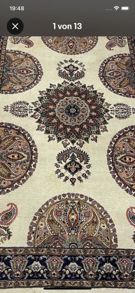 Orientteppich Kashmir 191 x 123 cm Wolle handgeknüpft