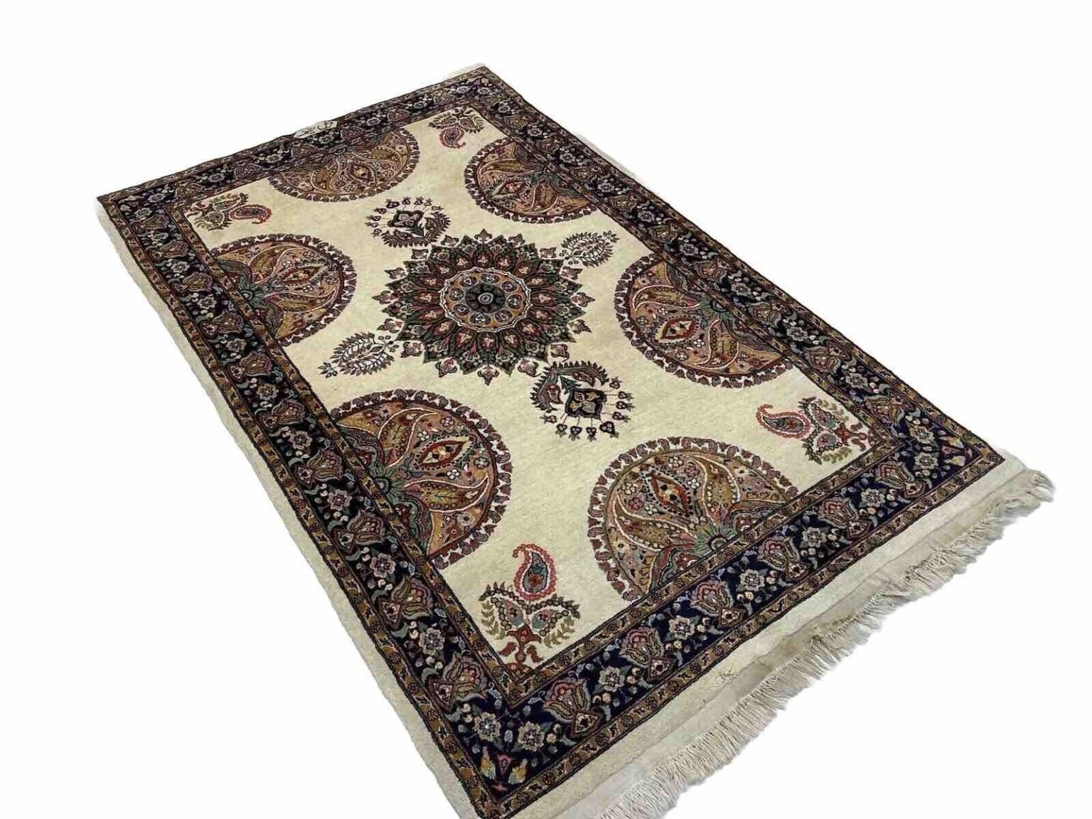 Orientteppich Kashmir 191 x 123 cm Wolle handgeknüpft