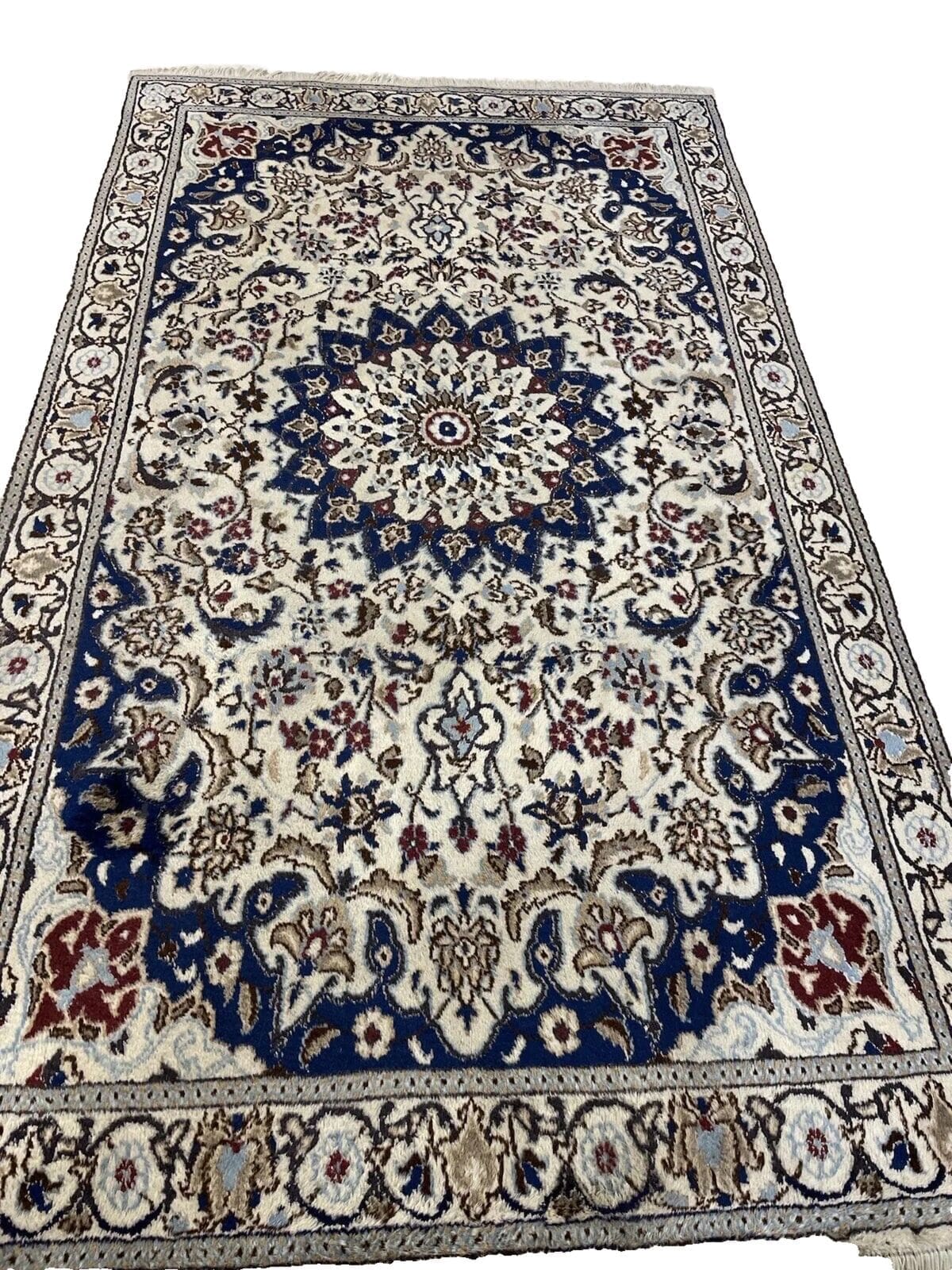 Perserteppich Nain 200x115 cm Wolle handgeknüpft