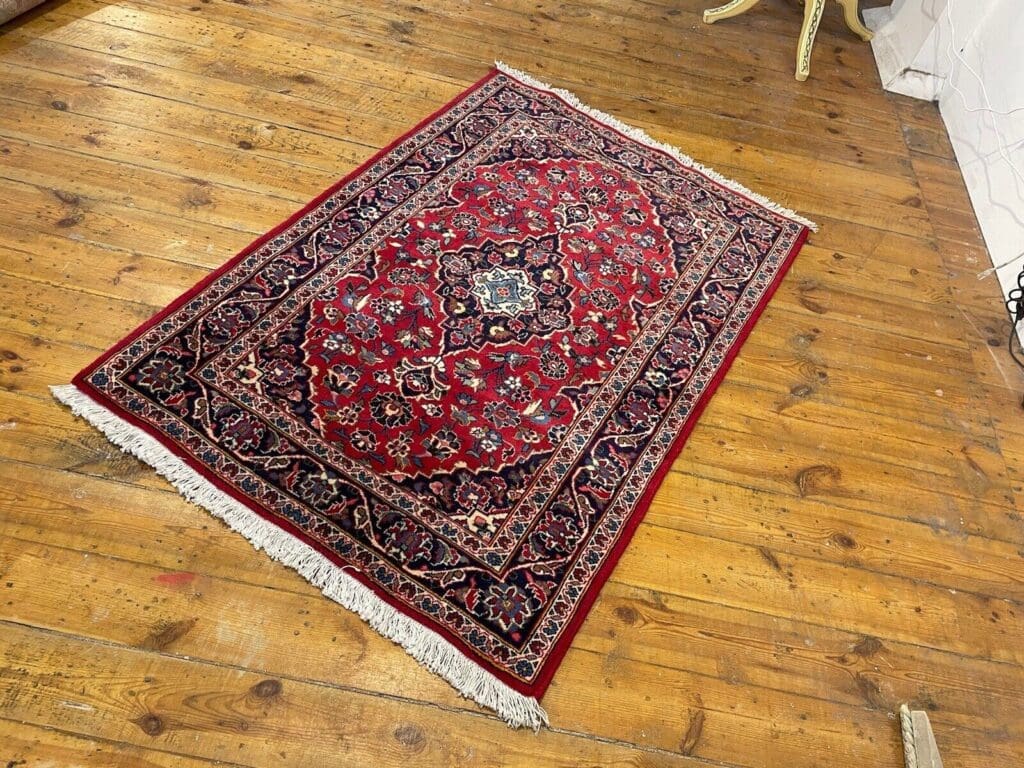 perserteppich-150x100-cm-antik-goltogh-bigar-mit-schonem-medallion-1-6 Perserteppich Keschan 150x100 cm Wolle handgeknüpft