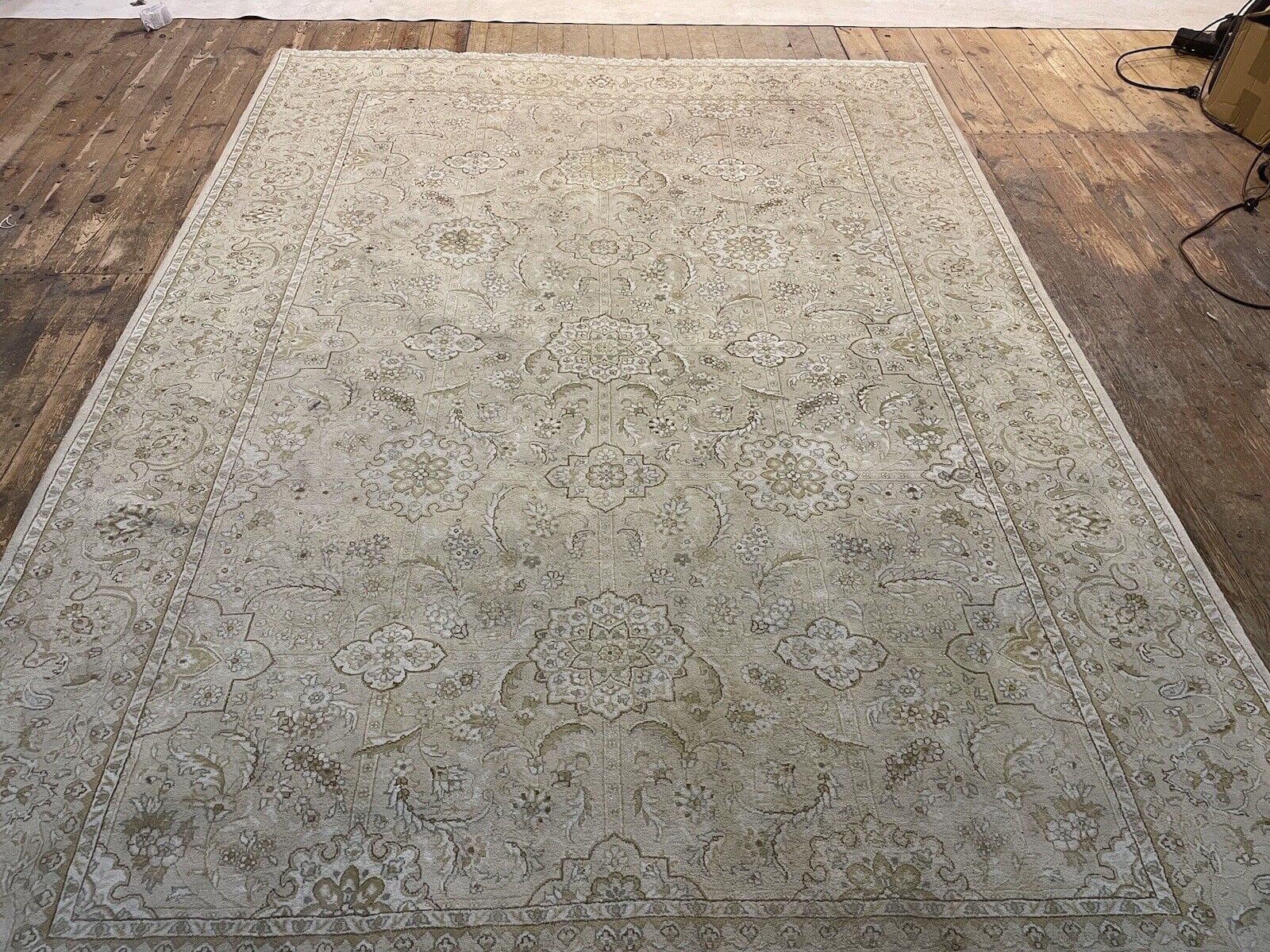 beige-perserteppich-315x215-cm-extrem-fein-geknupft-traditionelle-6 Perserteppich Kaschmir 315x215 cm Wolle handgeknüpft