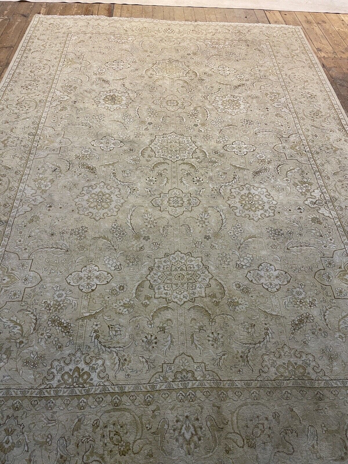 beige-perserteppich-315x215-cm-extrem-fein-geknupft-traditionelle-8 Perserteppich Kaschmir 315x215 cm Wolle handgeknüpft