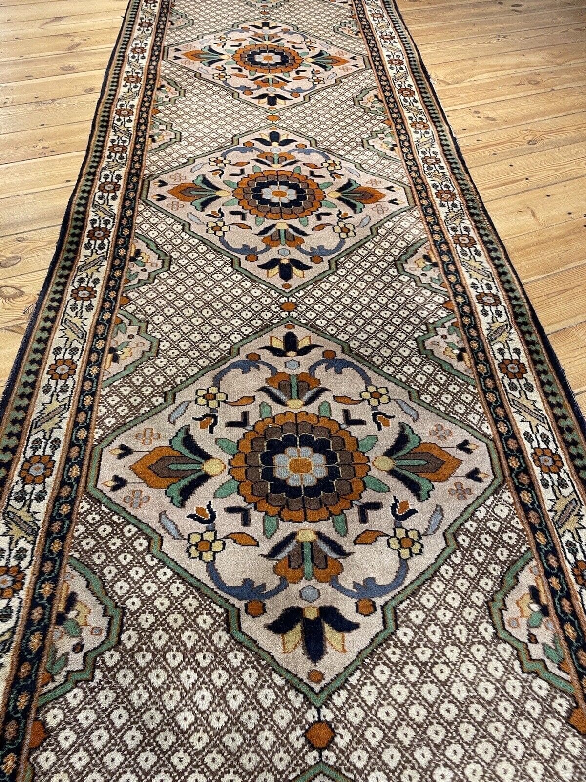Orientteppich Anatolien 305 x 92 cm Wolle handgeknupft