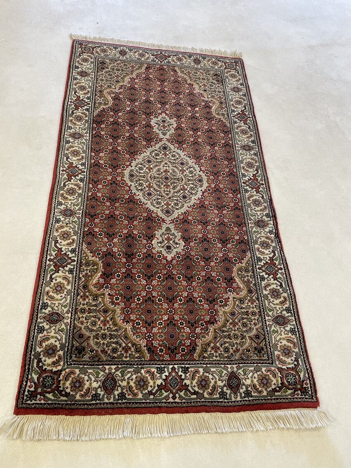 Orientteppich Tabriz 140x70 cm Kaschmir handgeknüpft