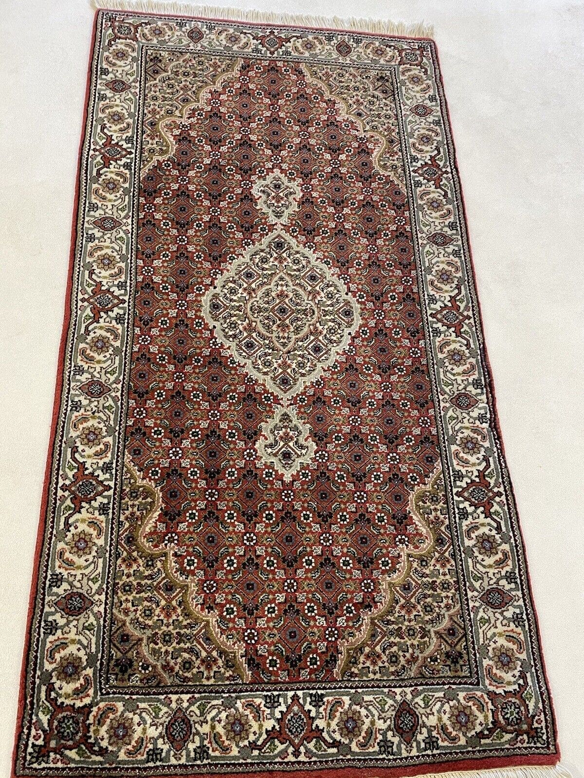 Orientteppich Tabriz 140x70 cm Kaschmir handgeknüpft