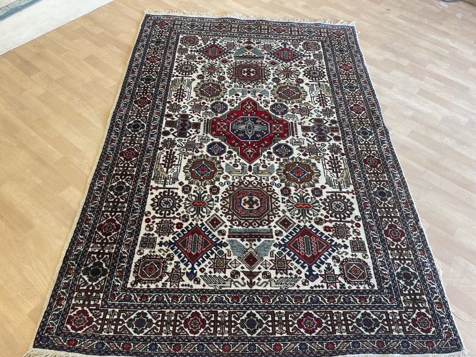 Perserteppich Afschar 230 x 135 cm Wolle handgeknüpft