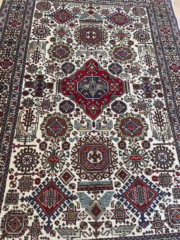 Perserteppich Afschar 230 x 135 cm Wolle handgeknüpft