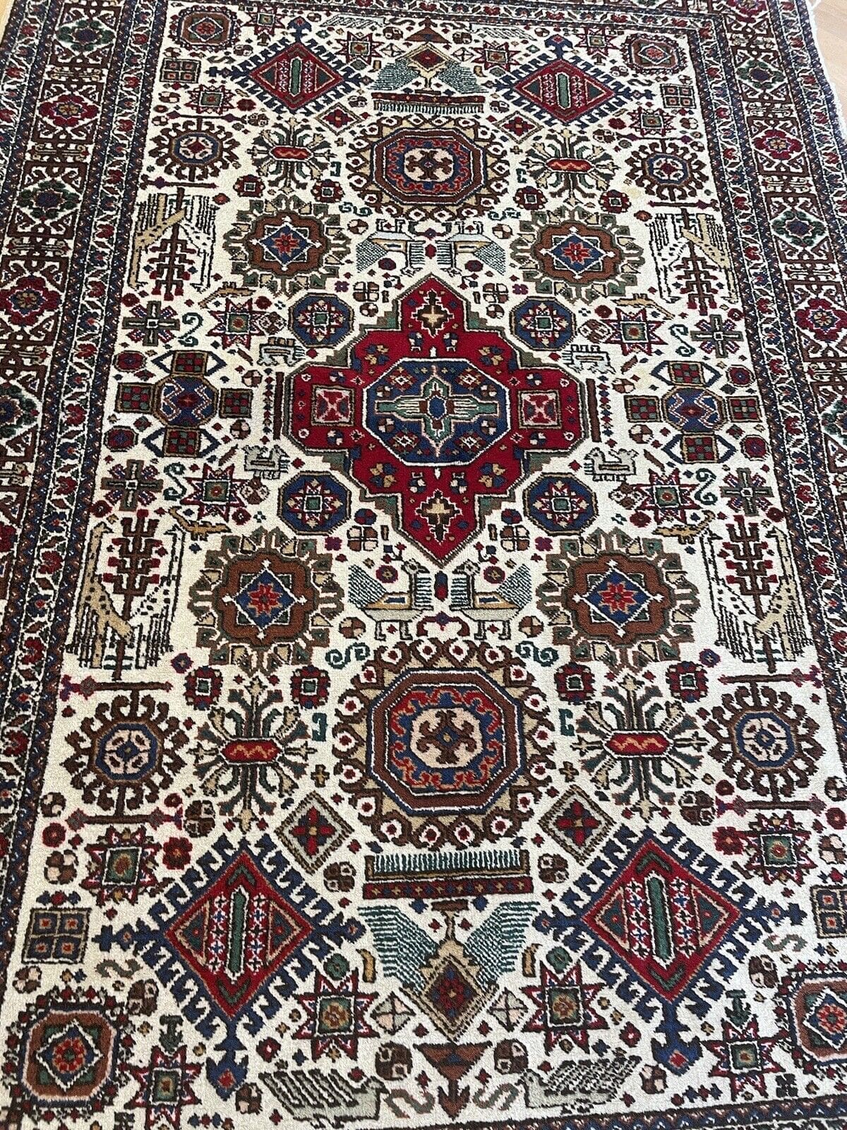 Perserteppich Afschar 230 x 135 cm Wolle handgeknüpft