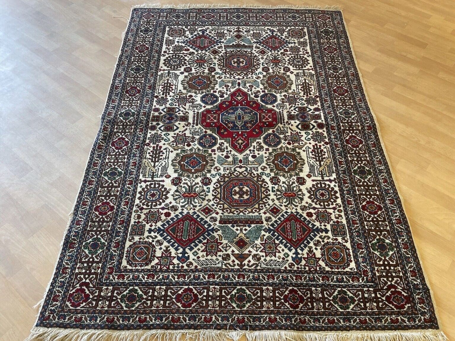 Perserteppich Afschar 230 x 135 cm Wolle handgeknüpft